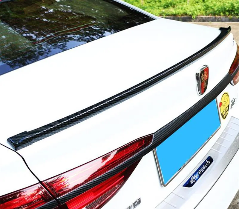 Pinalloy 4.11ft (152cm x 4cm) Universal PU Trunk Lip Spoiler or Roof Spoiler Body Kit Carbon Fiber Pattern Trim Sticker